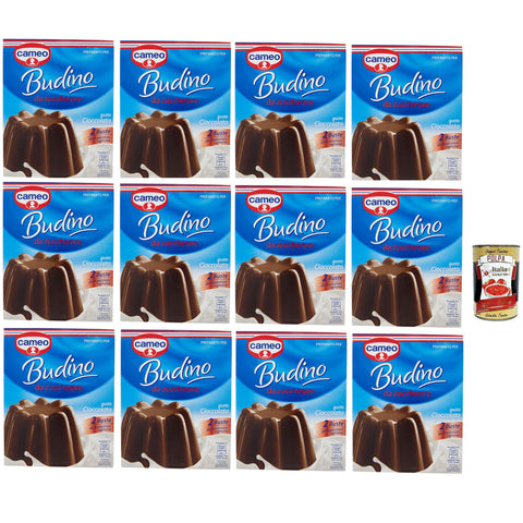 Cameo Cremige Pudding Mix mit Schokoladengeschmack, einfach zuzubereitendes Dessert, Die Packung enthält 2 Beutel mit je 4 Portionen für insgesamt 8 Portionen, 12x 180 g italienisch Original