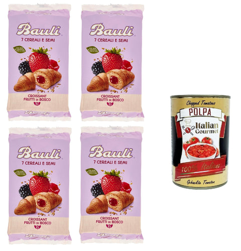 Italian Gourmet Pumpernickel Bauli 7 Cereali e Semi Croissant Frutti di Bosco 7 Getreide und Samen Croissantbeeren 4x270gr+ Italian Gourmet polpa 400g 8032804040014