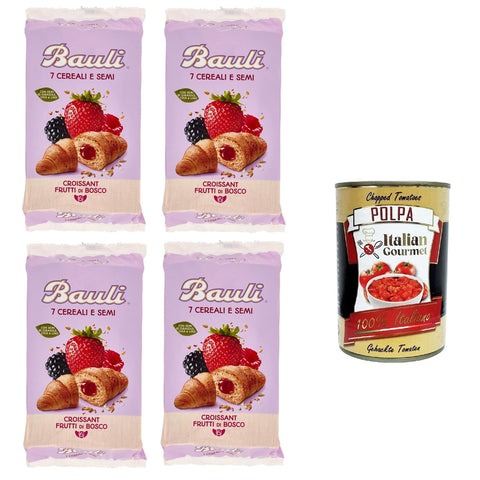 Bauli 7 Cereali e Semi Croissant Frutti di Bosco 7 Getreide und Samen Croissantbeeren 4x270 gr italienisch Original
