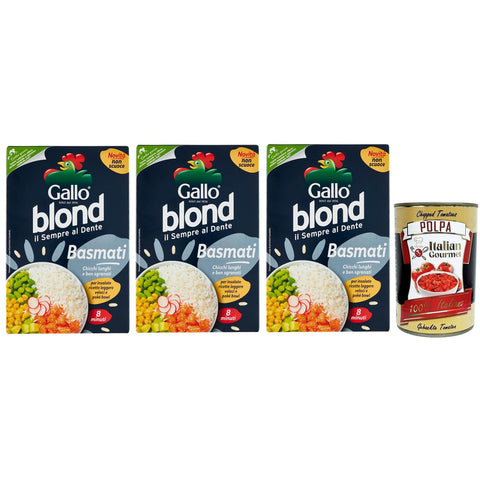 Gallo Riso Blond Basmati,Kochzeit 8 Minuten,Reis Ideal für Salate, Leichte Rezepte und Poke Bowl,Packung mit 500 g italienisch Original