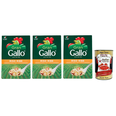 Gallo Gran Riso Ribe, 100% Italienischer Reis 3x500g Original italienisch