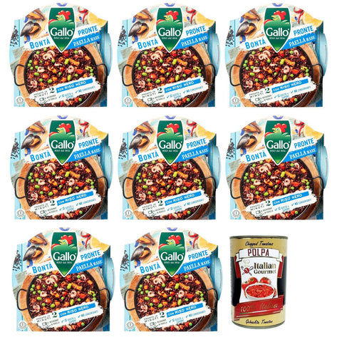 Riso Gallo Bontà Pronte Paella Mare,Vollkorn Vorgekochte Mischung für Paella mit Parboiled Naturreis, Gemüse, Muscheln und Tintenfisch,Packung mit 220 g italienisch Original