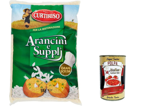Italian Gourmet Reis Curtiriso Per la Ristorazione Riso per Arancini e Suppli' Für Catering-Reis für Arancini und Zubehör 5kg+ Italian gourmet polpa 400g 8032804040014
