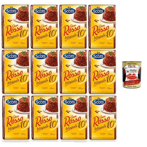 Riso Scotti Gran Rosso Integrale 10' Rotbrauner Reis 12x 500 gr italienisch Original