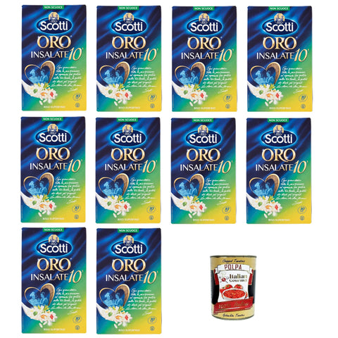 Riso Scotti Riso Oro Insalate 10' Gold Rice Salads 10' Parboiled Reis für Salate 10x1kg Original italienisch