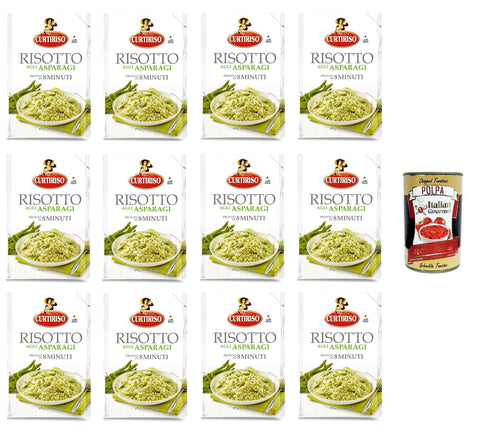 Italian Gourmet Reisgerichte Curtiriso Risotto agli Asparagi Spargelrisotto ist in 8 Minuten fertig 12x 175gr + Italian gourmet polpa 400g 8032804040014