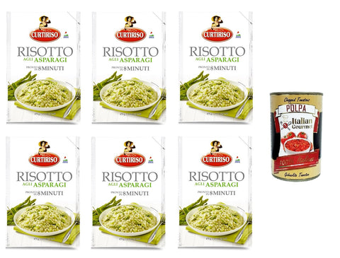 Italian Gourmet Reisgerichte Curtiriso Risotto agli Asparagi Spargelrisotto ist in 8 Minuten fertig 6x 175gr + Italian gourmet polpa 400g 8032804040014