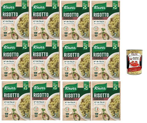 Italian Gourmet Reisgerichte Knorr Artischockenrisotto,fertiges Risotto mit natürlichen Zutaten,100% italienischem Reis und al dente Chicci, zubereitet in der Pfanne oder in der Mikrowelle 12x175 g+ Italian Gourmet Polpa 400g 8032804040014
