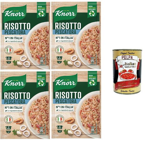 Knorr Risotto Alla Pescatora, fertiges Risotto mit natürlichen Zutaten, 100% italienischem Reis und Chicci al Dente, zubereitet in der Pfanne oder in der