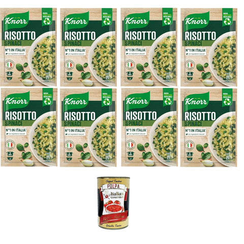 Knorr Risotto mit Spinat, Fertigrisotto mit natürlichen Zutaten 8x175g Original italienisch Reis