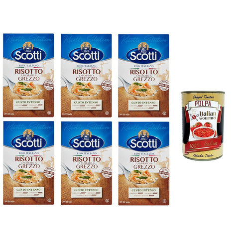 Riso Scotti Risotti Selection Risotto Lavorato a Grezzo Risotti Selection Reis Roh verarbeitetes Risotto 6x1kg Original italienisch