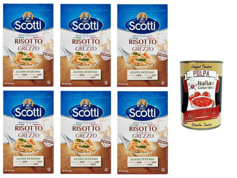 Italian Gourmet Reisgerichte Riso Scotti Risotti Selection Risotto Lavorato a Grezzo Risotti Selection Reis Roh verarbeitetes Risotto 6x1 kg+ Italian Gourmet polpa 400g 8032804040014