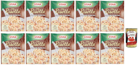 Italian Gourmet Reisgerichte Star Il mio Risotto cremoso ai Funghi Porcini cremiges Reis Steinpilze 10x 175g 100% italienisch Fertiggerichte + Italian Gourmet polpa 400g 8032804040014