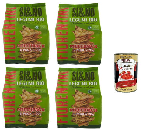 Italian Gourmet Reiswaffeln Fiorentini Si & No Mini gallette di mais con legumi Mini-Maiskekse mit Hülsenfrüchten 4x100gr + Italian Gourmet polpa 400g 8032804040014