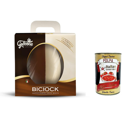 Il Galeone Biciok Doppio Gusto Unica bontà - Double Taste Unique Goodness Milch- und dunkles Schokoladenei 300 g 300 g italienisch Original Pastasauce + kostenlos