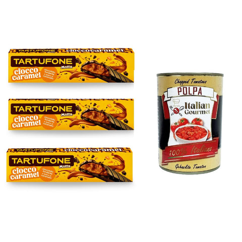 Motta Tartufone Ciocco Caramel Barra Cioccolato Fondente e Caramello Ciocco Karamell Riegel aus dunkler Schokolade und Karamell, 3x 150 g italienisch Original