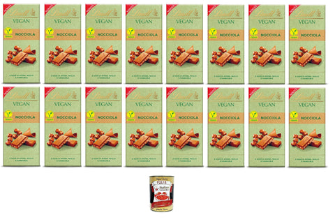 Vegane Nocciolaschokolade mit Hafer, Hirse und Mandeln 12x100 gr Riegel italienisch Original