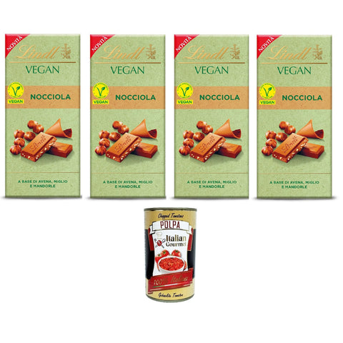 Vegane Nocciolaschokolade mit Hafer, Hirse und Mandeln 4x100 gr Riegel italienisch Original