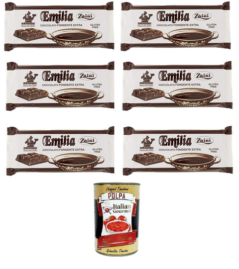 Italian Gourmet Riegel Zaini Emilia Cioccolato Fondente Dunkle Tafel Schokolade Gebäckprodukt Gluten-frei 6x1Kg+ Italian Gourmet polpa 400g 8032804040014