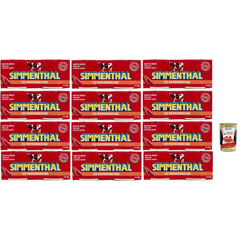 Simmenthal con Peperoncino Fertiggericht aus Rindfleisch in Gemüsegelee Dosenfleisch mit Chili 2x135g Original italienisch Feinkost