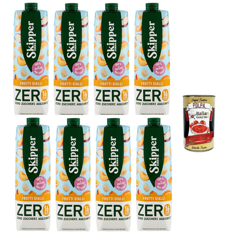 Zuegg Skipper Frutti Gialli Zero Yellow Fruits Zero Drink auf Basis von Fruchtsäften und Pürees 8x1000 ml italienisch Original