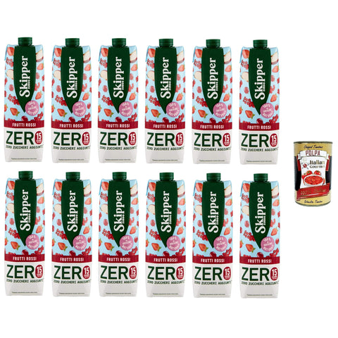 Zuegg Skipper Frutti Rossi Zero Drink auf Basis von Fruchtsäften und Pürees 12x1000ml Original italienisch Getränk