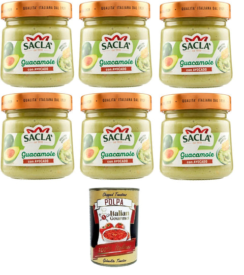 Italian Gourmet Salsas Saclà Salsa Guacamole Con Avocado Guacamolesauce mit Avocado 6x 212gr + Italian Gourmet polpa 400g 8032804040014