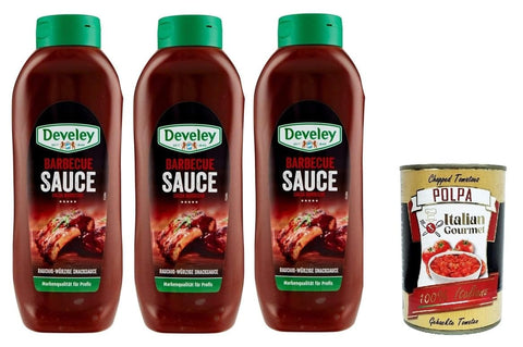 Italian Gourmet Salsas Salsa Barbecue Top Down Barbecue-Sauce 3x 875ml+ Italian Gourmet polpa 400g 8032804040014