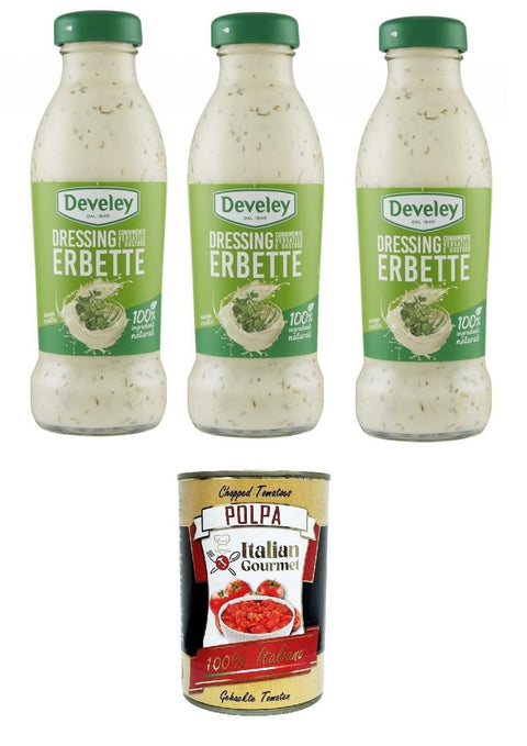 Italian Gourmet Salsas Salsa Dressing Erbette Sauce 3x230ml + Italian Gourmet polpa 400g 8032804040014