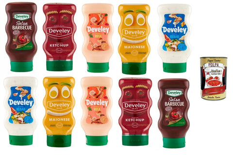 Salse Sauce Testpaket Mayonese,Ketchup,Barbecue,Rosa Sauce 4x250 ml 6x410 ml Salsas italienisch Original