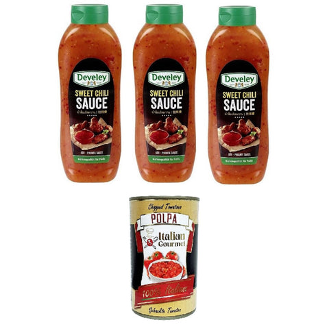 Süße Chili-Sauce scharfe Chili-Pfeffer-Sauce 3x875 ml italienisch Original Pastasauce + kostenlos polpa 400 g