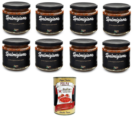 Italian Gourmet Salsas Vama Spalmigiana La Parmigiana spalmabile Streichfähiger Parmigiana 8x200gr + Italian Gourmet polpa 400g 8032804040014