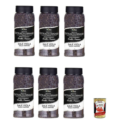 Roma Sale nero viola SCHWARZ-LILA SALZ-KALA-NAMAK-KÖRNER 920 g 6x italienisch Original Pastasauce + kostenlos polpa 400 g