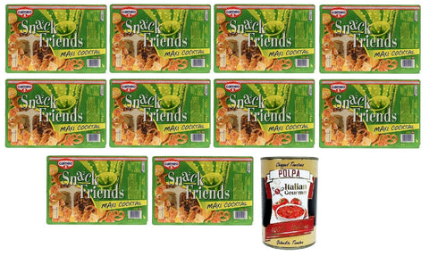 Italian Gourmet Salzgebäck 10x Cameo Snack Friends Maxi Cocktail,Mischung aus Brezeln,Salzige Snacks 300g + Italian Gourmet Polpa di Pomodoro 400g Dose 8003000121906