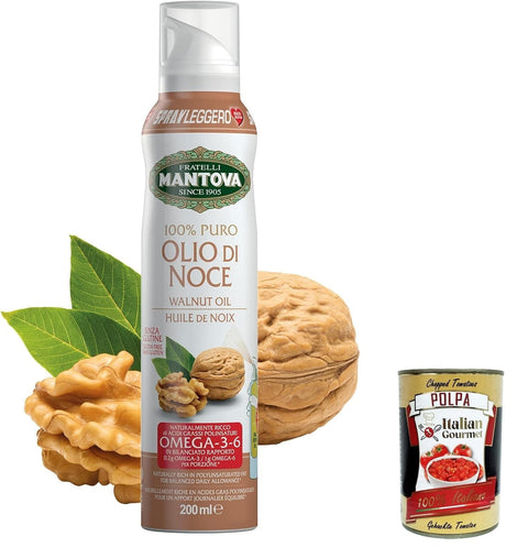 Italian Gourmet Saucen & Marinaden 6x Sprayleggero olo di noce, Walnussöl-Spray 200 ml – Nutrazeutisches Öl-Spray – Gesundheit und Wohlbefinden – 100% natürlich, 100% leicht, 100% einfach + Italian gourmet polpa 400g 8006830995563