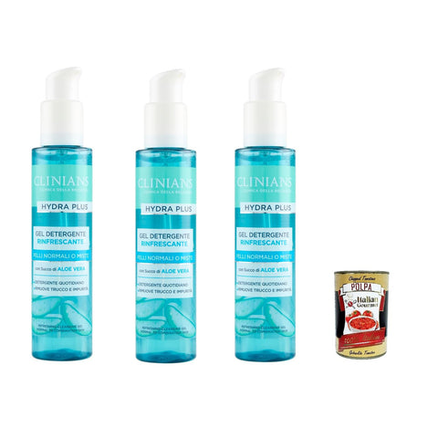 Clinians Gel Detergente RINFRESCANTE Hydra Plus Per Pelli Normali o Miste ERFRISCHEND Reinigungsgel Gesicht 3x150 ml 150 ml italienisch Original Pastasauce +