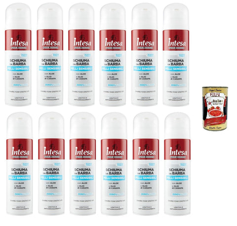 Italian Gourmet Schaum & Gele Intesa Pour Homme Schiuma da Barba con Aloe e Olio di Canapa Rasierschaum mit Aloe und Hanföl 12x300 ml+ Italian Gourmet polpa 400g 8032804040014