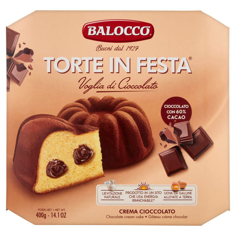 Italian Gourmet Schichtkuchen Balocco: "Voglia di Schokolade aus" Natürlich oven-baked zu Kuchen mit Sahne und Schokolade, "Torte in Festa" Line 14,1 Unzen (mandelfarben) Paket [Italienische Import] 8001100063669