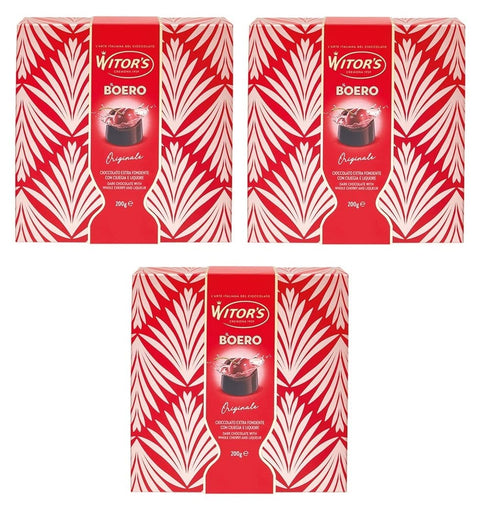WITOR'S Il Boero Originale Extra Dunkle Schokolade mit Kirsche und Likör Packung 3x200g Original italienisch