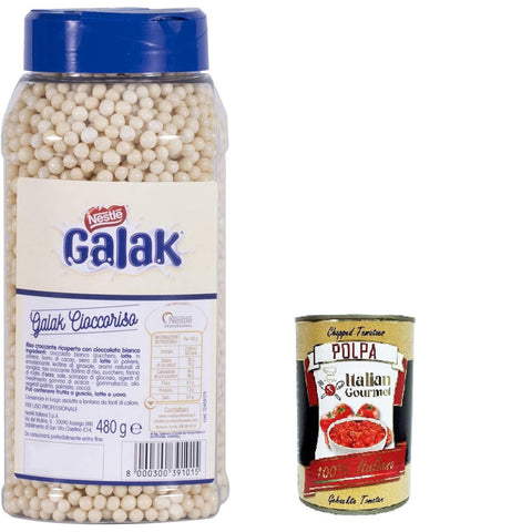Galak Professionale Cioccoriso Bianco Galak Professionelle weiße Schokolade 480 g italienisch Original Pastasauce + kostenlos polpa 400 g