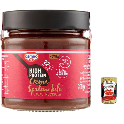 Cameo High Protein spazbierbares Kakao Haselnuss Gluten frei gluten free Cacao spreadable cream 200 g 3x italienisch Original Pastasauce + kostenlos polpa 400 g