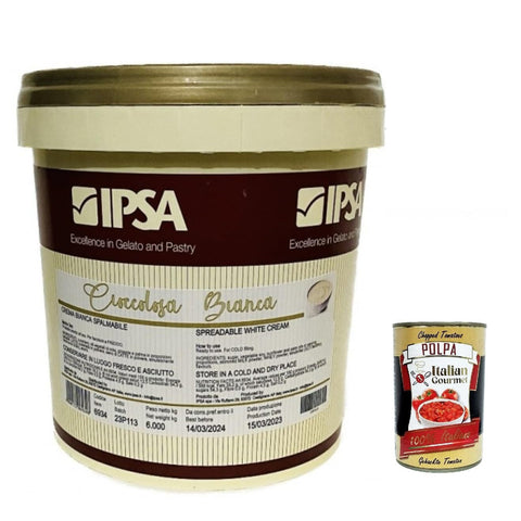 Ipsa Cioccolosa Bianca, Crema Spalmabile al cioccolato bianco, Streichcreme aus weißer Schokolade Kg.6 italienisch Original