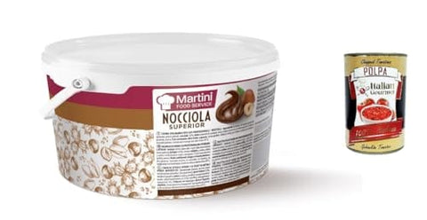 Martini Foodservice crema nocciola superior Nuss Nougat Creme Haselnusscreme ohne Palmöl kg.3 italienisch Original Pastasauce + gratis polpa 400 g