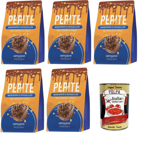 Monardo Pepite, Arachidi ricoperte di cioccolato al latte, Erdnüsse umhüllt von Milchschokolade, 5x150 gr italienisch Original