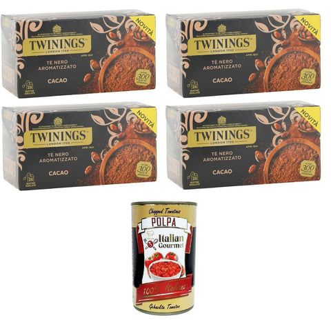 Tè Nero Aromatizzato al Cacao, schwarzer Tee mit Kakaogeschmack,Packung mit 25 Filtern 4x50 gr italienisch Original