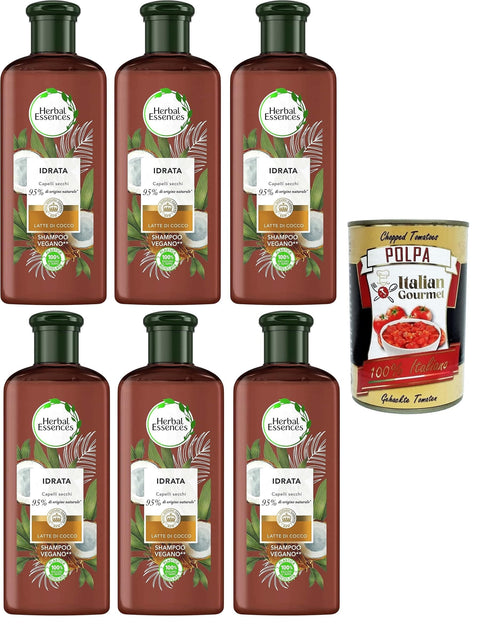 Italian Gourmet Shampoo & Conditioner Sets Coconut Milk Shampoo, spendet trockenem Haar Feuchtigkeit, in Zusammenarbeit mit den Royal Botanic Gardens of Kew – 6x250 ml+ Italian Gourmet polpa 400g 8032804040014