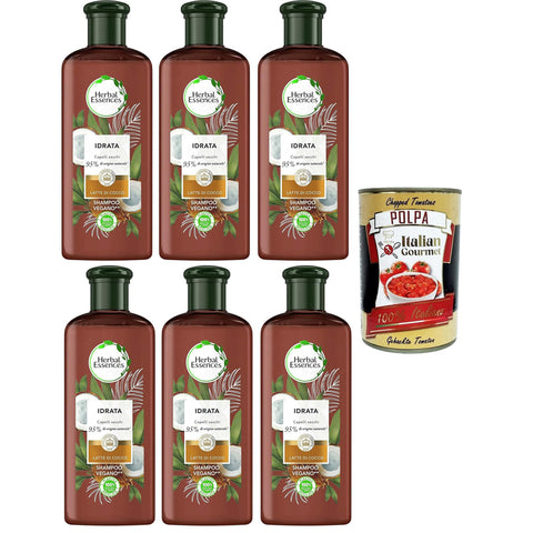 Coconut Milk Shampoo spendet trockenem Haar Feuchtigkeit in Zusammenarbeit mit den Royal Botanic Gardens of Kew – 6x250 ml italienisch Original + kostenlos polpa