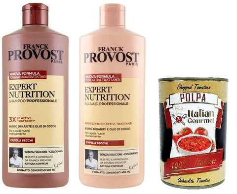 Italian Gourmet Shampoo & Conditioner Sets Franck Provost Testpaket Expert Nutrition Profi-Shampoo & Balsamo Shampoo und Spülung 1x 500 ml 1x450ml + Italian Gourmet polpa 400g 8032804040014