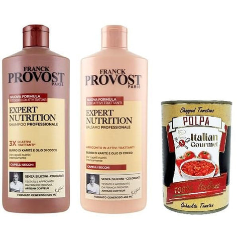 Franck Provost Testpaket Expert Nutrition Profi-Shampoo & Balsamo Shampoo und Spülung 1x500 ml 1x450 ml italienisch Original + kostenlos polpa 400 g