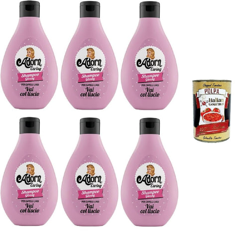 Adorn Vintage Shampoo Glossy Per capelli Lisci Formel für glattes Haar 6x250ml Original italienisch Pflege
